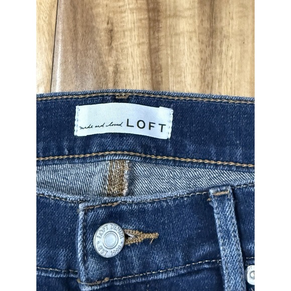 LOFT Soft Girlfriend Mid Rise Ankle Stretch Blue Jeans Womens 6 - Picture 2 of 4